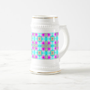 Artdeco-Blume im Retro-Stil Bierglas
