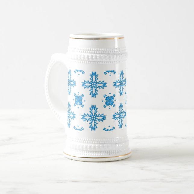 Artdeco-Blume im Retro-Stil Bierglas (Vorderseite Links)