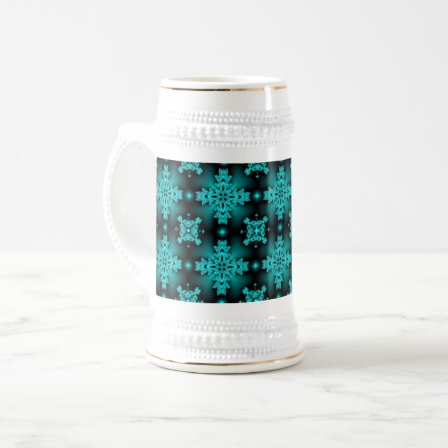Artdeco-Blume im Retro-Stil Bierglas (Vorderseite Links)