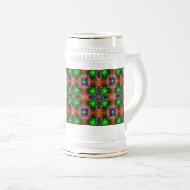 Artdeco-Blume im Retro-Stil Bierglas (VorderseiteRechts)