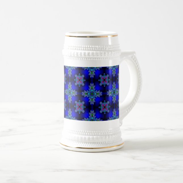 Artdeco-Blume im Retro-Stil Bierglas (VorderseiteRechts)