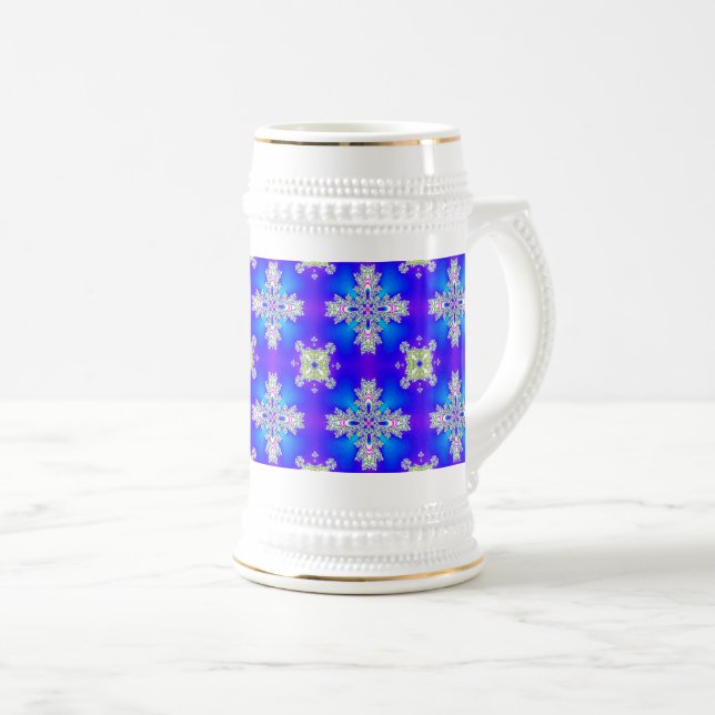 Artdeco-Blume im Retro-Stil Bierglas (VorderseiteRechts)