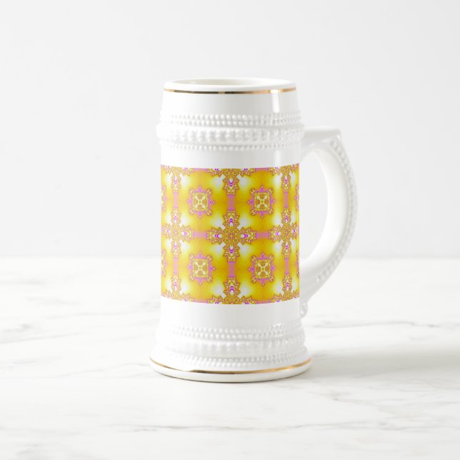 Artdeco-Blume im Retro-Stil Bierglas (VorderseiteRechts)