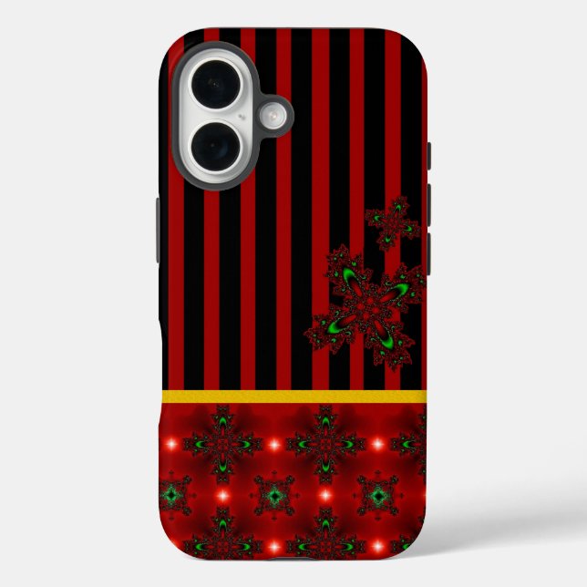 Artdeco-Blume im Retro-Stil iPhone 16 Hülle (Rückseite)