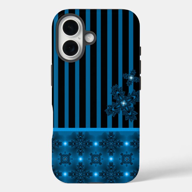 Artdeco-Blume im Retro-Stil iPhone 16 Hülle (Rückseite)