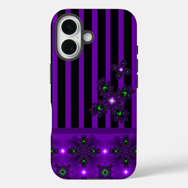 Artdeco-Blume im Retro-Stil iPhone 16 Hülle (Rückseite)