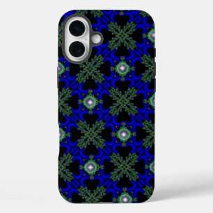 Artdeco-Blume im Retro-Stil iPhone 16 Plus Hülle