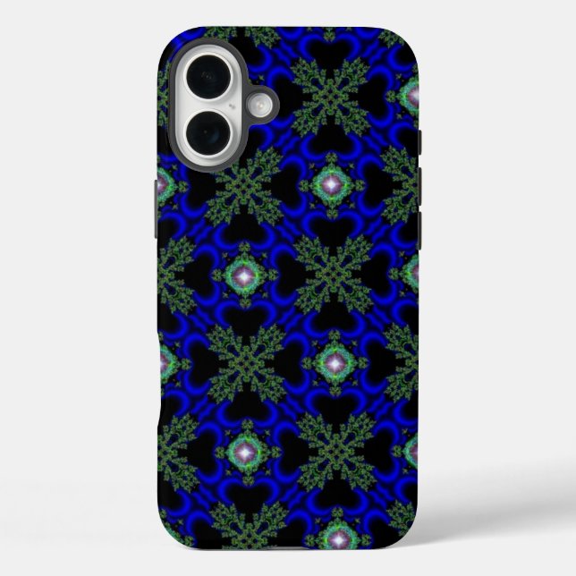 Artdeco-Blume im Retro-Stil iPhone 16 Plus Hülle (Rückseite)