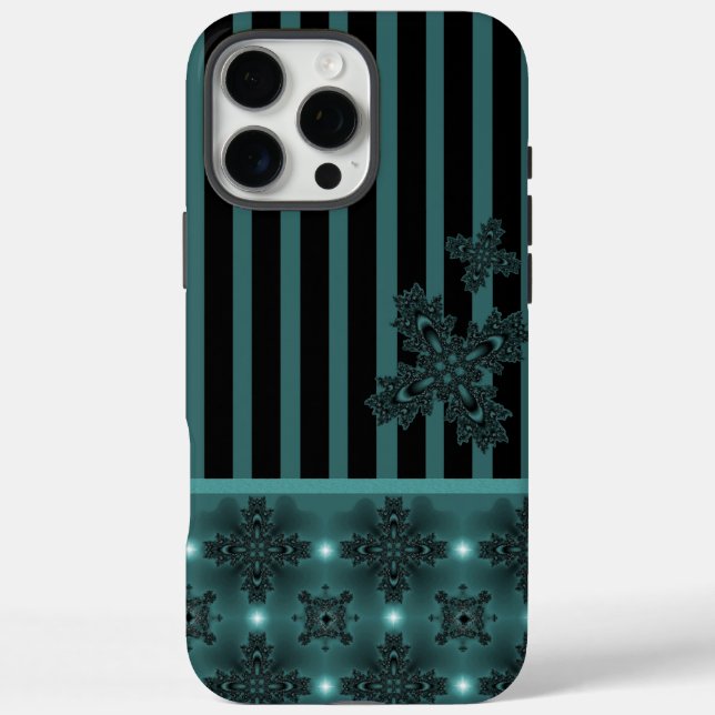 Artdeco-Blume im Retro-Stil iPhone 16 Pro Max Hülle (Rückseite)