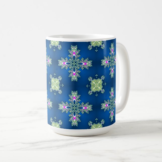 Artdeco-Blume im Retro-Stil Kaffeetasse (VorderseiteRechts)