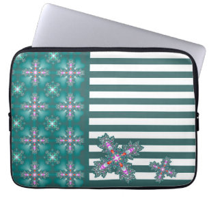 Artdeco-Blume im Retro-Stil Laptopschutzhülle