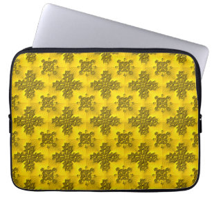Artdeco-Blume im Retro-Stil Laptopschutzhülle
