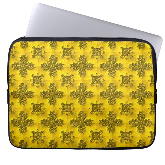 Artdeco-Blume im Retro-Stil Laptopschutzhülle (Vorderseite)
