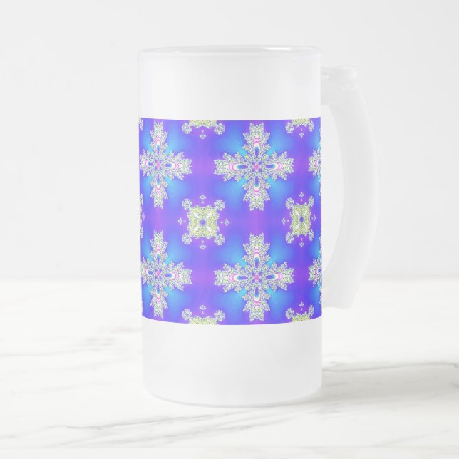 Artdeco-Blume im Retro-Stil Mattglas Bierglas (VorderseiteRechts)