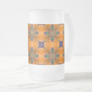 Artdeco-Blume im Retro-Stil Mattglas Bierglas