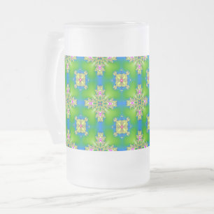 Artdeco-Blume im Retro-Stil Mattglas Bierglas