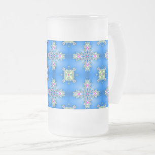 Artdeco-Blume im Retro-Stil Mattglas Bierglas