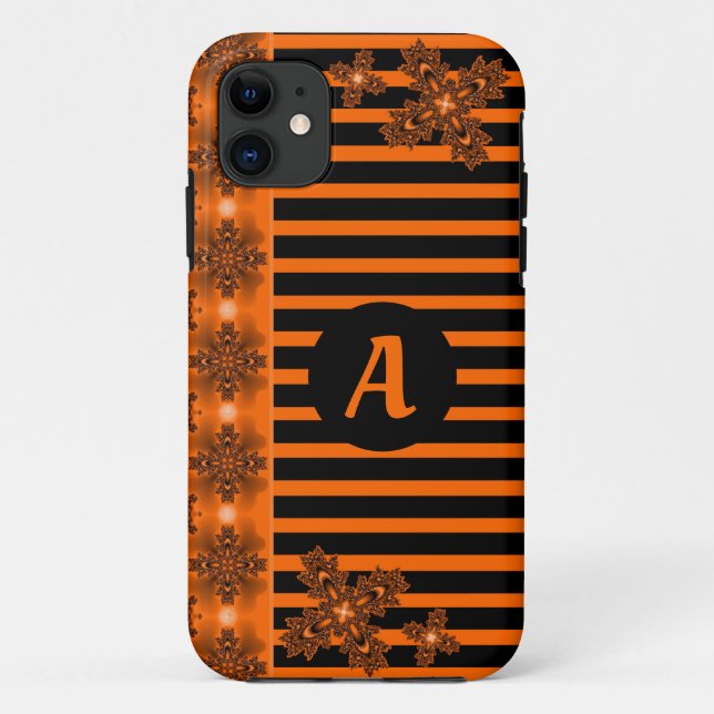 Artdeco-Blume im Retro-Stil mit Monogramm Case-Mate iPhone Hülle (Rückseite)