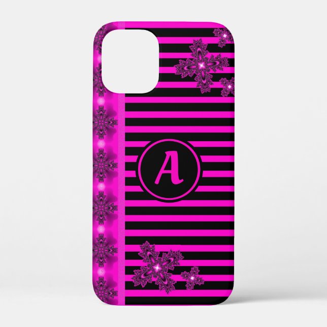 Artdeco-Blume im Retro-Stil mit Monogramm Case-Mate iPhone Hülle (Rückseite)