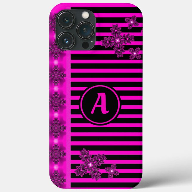 Artdeco-Blume im Retro-Stil mit Monogramm Case-Mate iPhone Hülle (Rückseite)