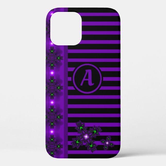 Artdeco-Blume im Retro-Stil mit Monogramm Case-Mate iPhone Hülle (Rückseite)