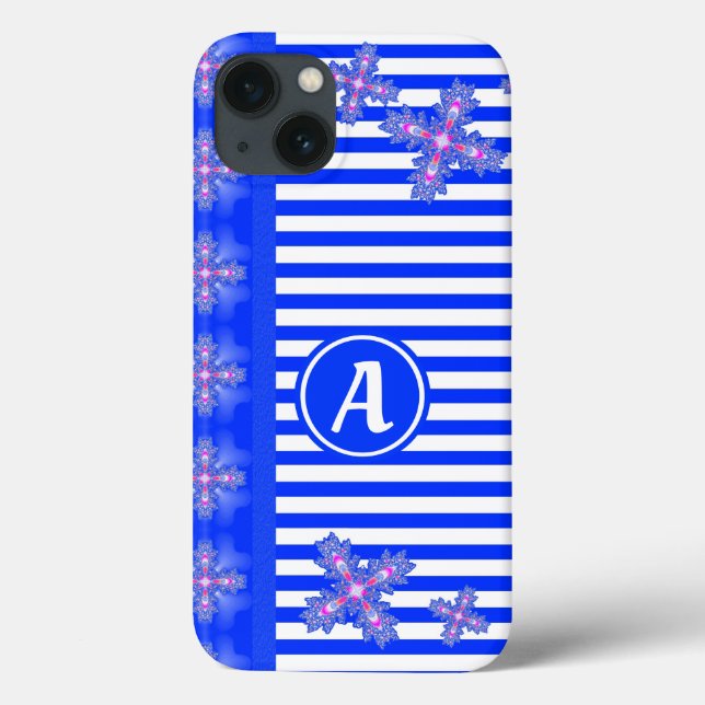 Artdeco-Blume im Retro-Stil mit Monogramm Case-Mate iPhone Hülle (Rückseite)