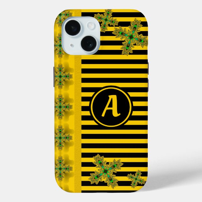 Artdeco-Blume im Retro-Stil mit Monogramm Case-Mate iPhone Hülle (Rückseite)