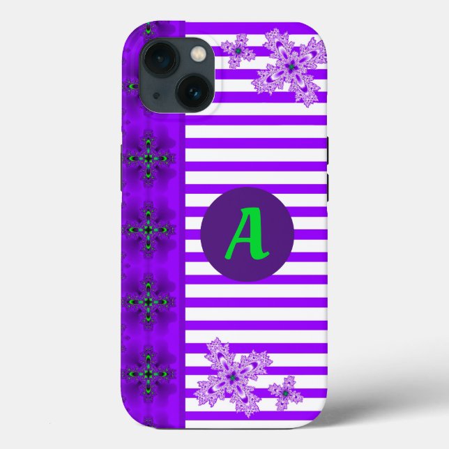 Artdeco-Blume im Retro-Stil mit Monogramm Case-Mate iPhone Hülle (Rückseite)