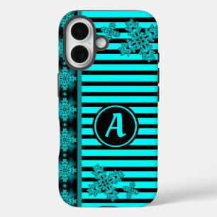 Artdeco-Blume im Retro-Stil mit Monogramm iPhone 16 Hülle