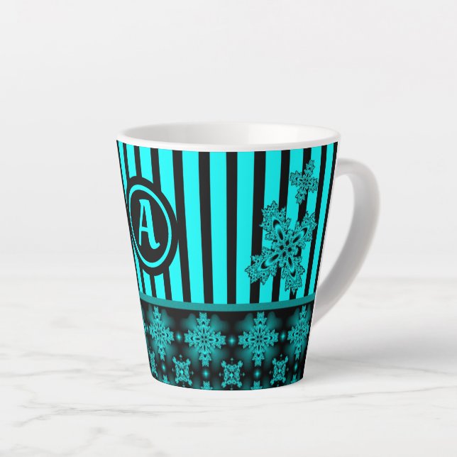 Artdeco-Blume im Retro-Stil mit Monogramm Milchtasse (Rechte Ecke)