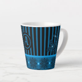 Artdeco-Blume im Retro-Stil mit Monogramm Milchtasse
