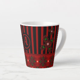 Artdeco-Blume im Retro-Stil mit Monogramm Milchtasse