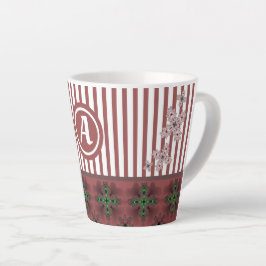 Artdeco-Blume im Retro-Stil mit Monogramm Milchtasse