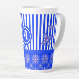 Artdeco-Blume im Retro-Stil mit Monogramm Milchtasse
