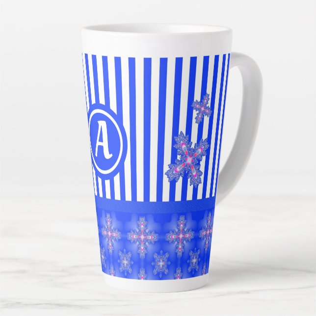 Artdeco-Blume im Retro-Stil mit Monogramm Milchtasse (Rechte Ecke)