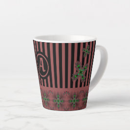Artdeco-Blume im Retro-Stil mit Monogramm Milchtasse