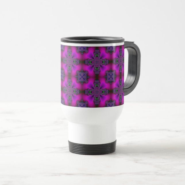 Artdeco-Blume im Retro-Stil Reisebecher (VorderseiteRechts)