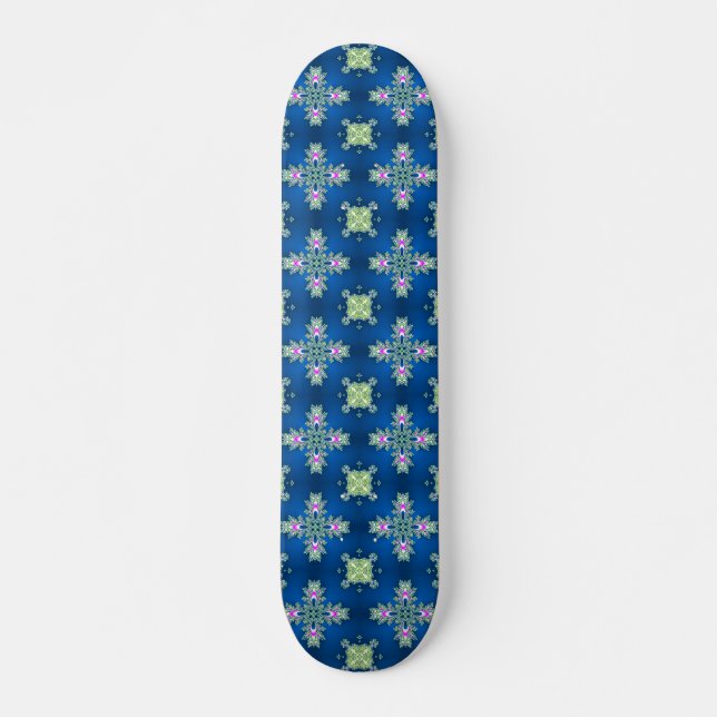 Artdeco-Blume im Retro-Stil Skateboard (Vorne)
