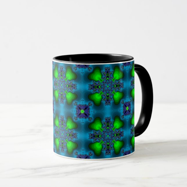 Artdeco-Blume im Retro-Stil Tasse (VorderseiteRechts)