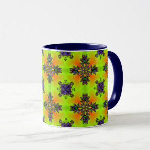 Artdeco-Blume im Retro-Stil Tasse