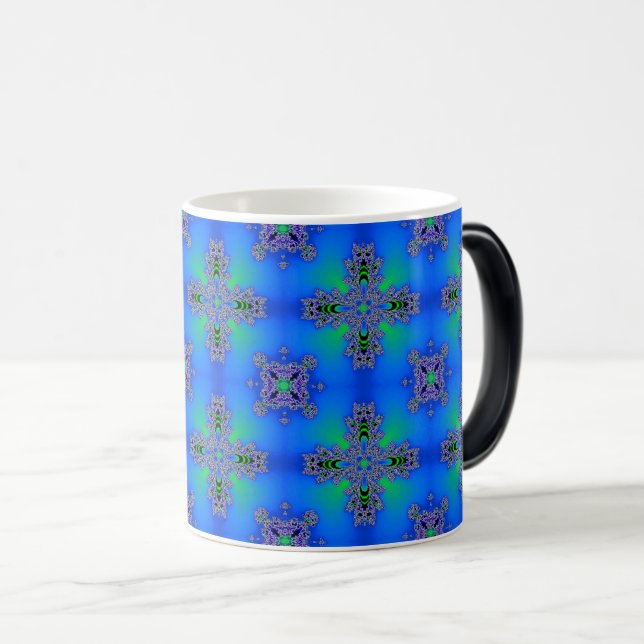 Artdeco-Blume im Retro-Stil Verwandlungstasse (VorderseiteRechts)