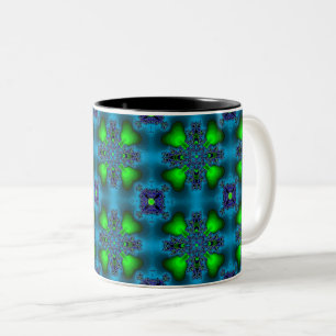 Artdeco-Blume im Retro-Stil Zweifarbige Tasse