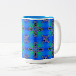 Artdeco-Blume im Retro-Stil Zweifarbige Tasse