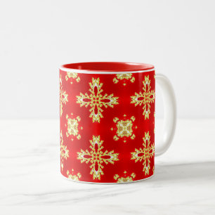 Artdeco-Blume im Retro-Stil Zweifarbige Tasse