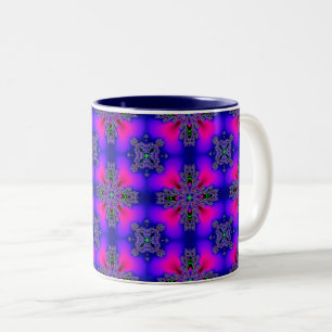 Artdeco-Blume im Retro-Stil Zweifarbige Tasse