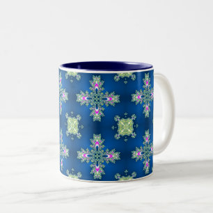 Artdeco-Blume im Retro-Stil Zweifarbige Tasse