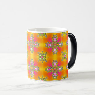 Artdeco-Blumen im Retro-Stil Verwandlungstasse