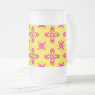 Artdeco Flowers in Retro Style Mattglas Bierglas
