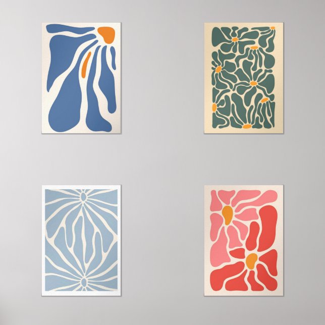 Arte Abstracto Floral  – Decoración  Bilderwand Sets (Vorderseite)