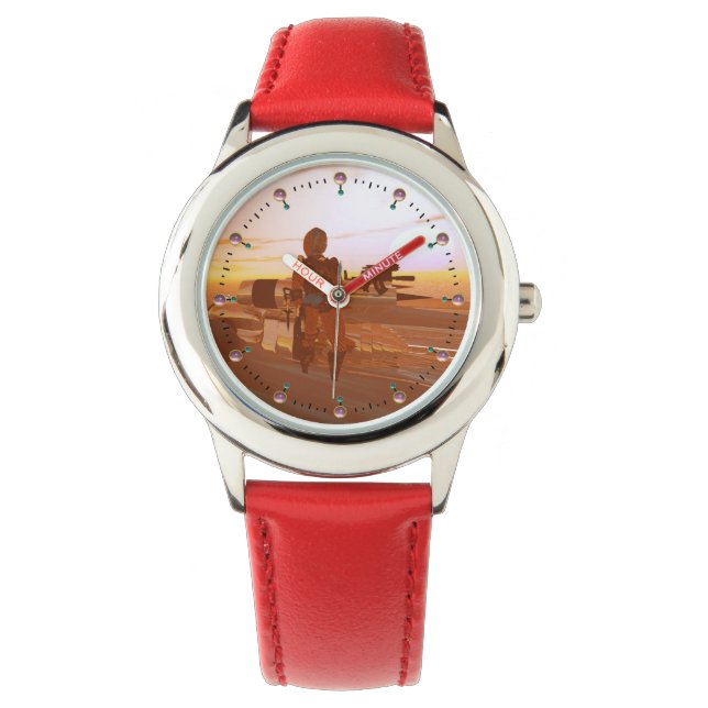 ARTE CYBORG, WÜSTE HYPERION, SCIENCE FICTION Scifi Armbanduhr (Vorderseite)